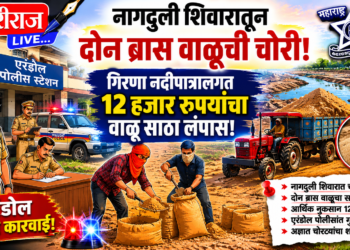 नागदुली शिवारातून दोन ब्रास वाळूची चोरी