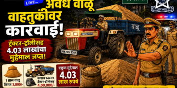 कानळदा येथे अवैध वाळू वाहतुकीवर कारवाई