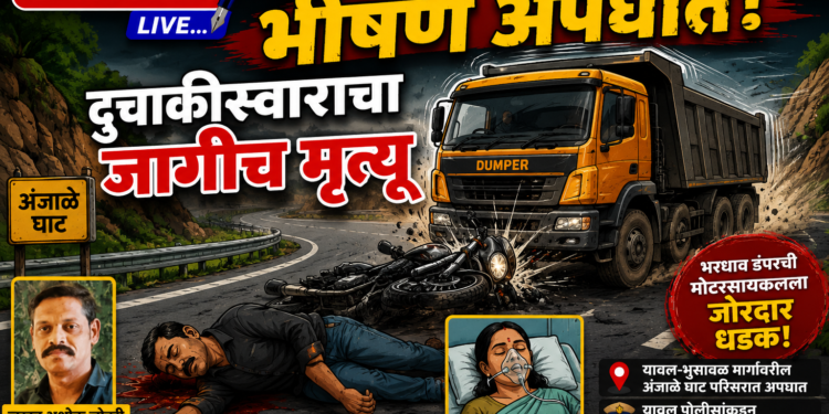 अंजाळे घाटात भीषण अपघात; दुचाकीस्वाराचा जागीच मृत्यू