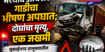 भरधाव आयशर गाडीचा भीषण अपघात; दोघांचा मृत्यू, एक जखमी