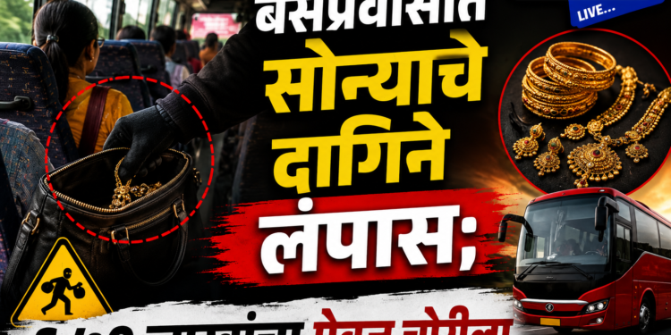 बसप्रवासात सोन्याचे दागिने लंपास; ६.७० लाखांचा ऐवज चोरीला