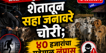 अमळनेर तालुक्यात शेतातून सहा जनावरे चोरी; ४० हजारांचा मुद्देमाल लंपास