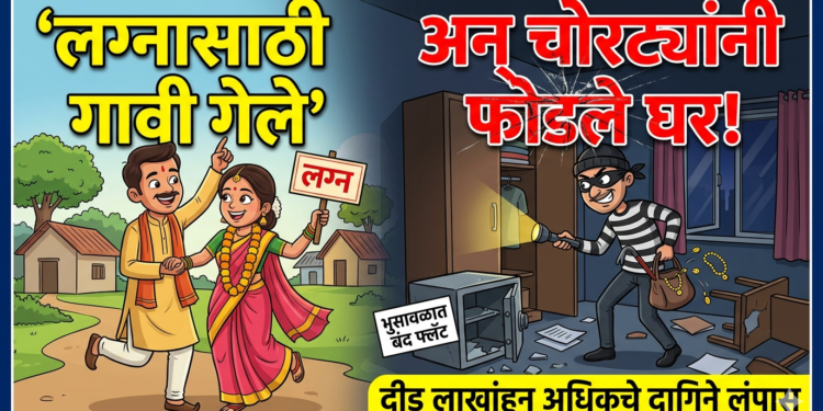 लग्नासाठी गावी गेले अन् चोरट्यांनी फोडले घर !