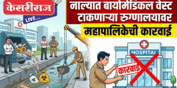 नाल्यात बायोमेडिकल वेस्ट टाकणाऱ्या रुग्णालयावर महापालिकेची कारवाई