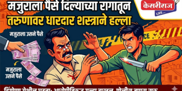  मजुराला पैसे दिल्याच्या रागातून तरुणावर धारदार शस्त्राने हल्ला 