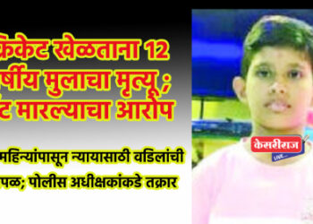 क्रिकेट खेळताना १२ वर्षीय मुलाचा मृत्यू; बॅट मारल्याचा आरोप