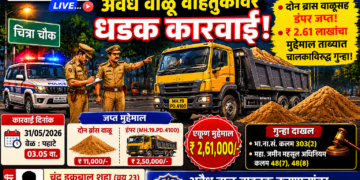 चित्रा चौकात अवैध वाळू वाहतुकीवर कारवाई