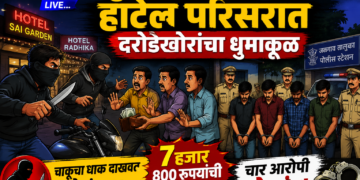 जळगाव तालुक्यातील हॉटेल परिसरात दरोडेखोरांचा धुमाकूळ