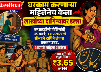 घरकाम करणाऱ्या महिलेनेच केला लाखोंच्या दागिन्यांवर डल्ला