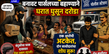 पाचोरा तालुक्यात बनावट पार्सलच्या बहाण्याने घरात घुसून दरोडा