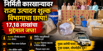 धुळ्यात बनावट देशीदारू निर्मिती कारखान्यावर राज्य उत्पादन शुल्क विभागाचा छापा