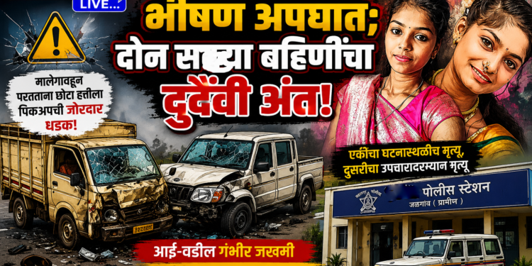 दहिवाळ फाट्याजवळ भीषण अपघात; दोन सख्या बहिणींचा दुर्दैवी अंत