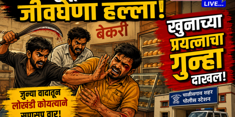 बेकरीत घुसून तरुणावर जीवघेणा हल्ला; खुनाच्या प्रयत्नाचा गुन्हा दाखल