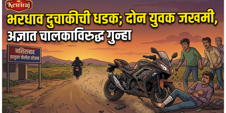 भरधाव दुचाकीची धडक; दोन युवक जखमी, अज्ञात चालकाविरुद्ध गुन्हा