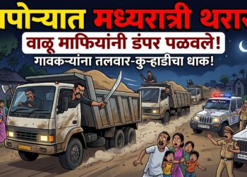 दापोऱ्यात मध्यरात्री थरार! महसूल व पोलिसांच्या गराड्यातून वाळू माफियांनी डंपर पळवले !
