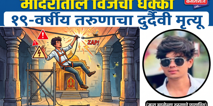 मंदिरातील इलेक्ट्रिक कामादरम्यान विजेचा धक्का; १९ वर्षीय तरुणाचा दुर्दैवी मृत्यू
