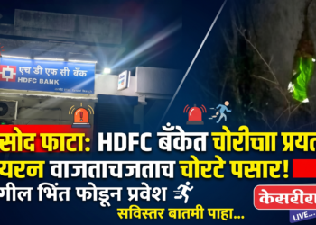 तरसोद फाटा येथे एचडीएफसी बँकेत चोरीचा प्रयत्न; सायरन वाजताच चोरटे पसार