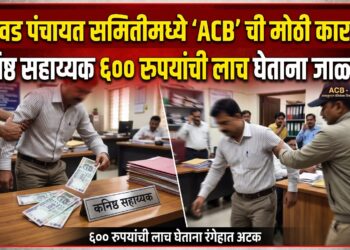 कनिष्ठ सहाय्यक ६०० रुपयांची लाच घेताना लाचलुचपतच्या जाळ्यात