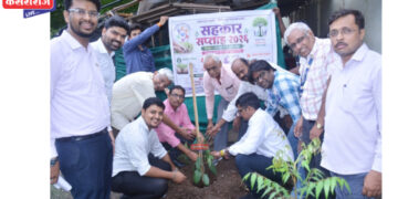 सीए शाखेचे वृक्षारोपण, स्वच्छता अभियान व पदयात्रा