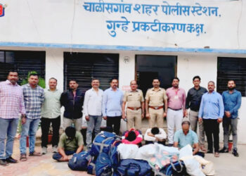 चाळीसगावात गुटखा  ६.५७ लाखांचा प्रतिबंधित गुटखा जप्त, पाच जण अटकेत