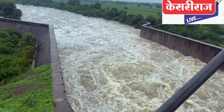 अंजनी धरणातून ५५०० क्युसेक्स पाण्याचा विसर्ग सुरू