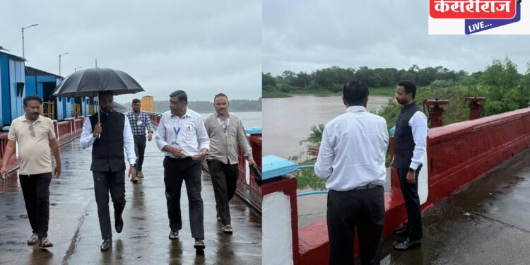 मुसळधार पावसाच्या पार्श्वभूमीवर जिल्हाधिकारी यांची हतनूर धरणास भेट व पहाणी; परिस्थितीवर बारकाईने लक्ष ठेवण्याच्या सूचना