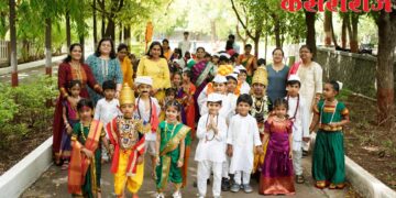 आषाढी एकादशीनिमित्त पालखी,दिंडी व सांस्कृतिक कार्यक्रम अनुभूती बाल निकेतनमध्ये उत्साहात