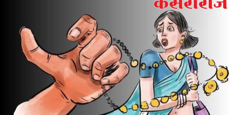 भरदिवसा महिलेच्या गळ्यातील सोन्याचे दागिने लंपास