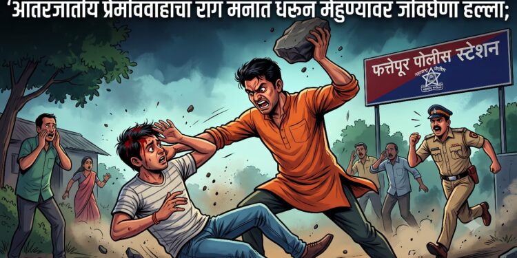 आंतरजातीय प्रेमविवाहाचा राग मनात धरून मेहुण्यावर जीवघेणा हल्ला