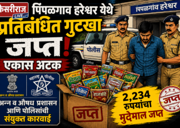 पिंपळगाव हरेश्वर येथे प्रतिबंधित गुटखा जप्त; एकास अटक