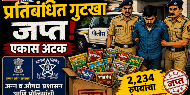 पिंपळगाव हरेश्वर येथे प्रतिबंधित गुटखा जप्त; एकास अटक