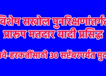 विशेष सखोल पुनरिक्षणांतर्गत प्रारूप मतदार यादी प्रसिद्ध
