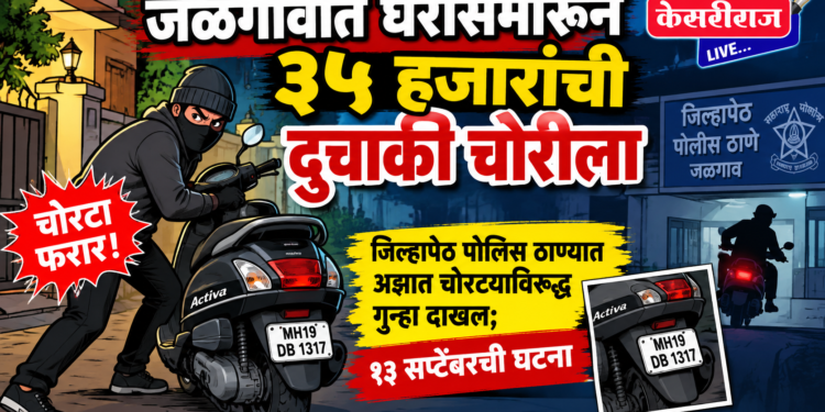 जळगावात घरासमोरून ३५ हजारांची दुचाकी चोरीला