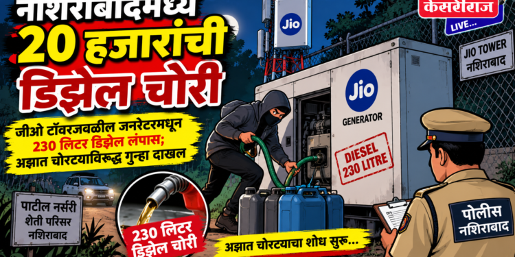 नशिराबादमध्ये २० हजारांची डिझेल चोरी