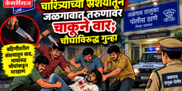 चारित्र्याच्या संशयातून जळगावात तरुणावर चाकूने वार; चौघांविरुद्ध गुन्हा