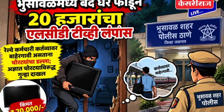 भुसावळमध्ये बंद घर फोडून २० हजारांचा एलसीडी टीव्ही लंपास