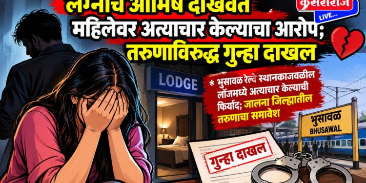 लग्नाचे आमिष दाखवत महिलेवर अत्याचार केल्याचा आरोप; तरुणाविरुद्ध गुन्हा दाखल
