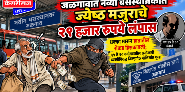 जळगावात नव्या बसस्थानकात ज्येष्ठ मजुराचे २१ हजार रुपये लंपास
