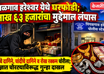 पिंपळगाव हरेश्वर येथे घरफोडी; १ लाख ६३ हजारांचा मुद्देमाल लंपास