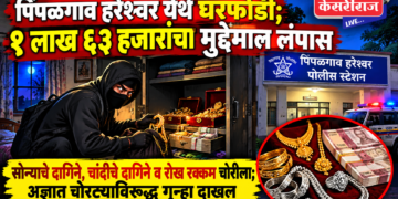 पिंपळगाव हरेश्वर येथे घरफोडी; १ लाख ६३ हजारांचा मुद्देमाल लंपास