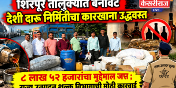 शिरपूर तालुक्यात बनावट देशी दारू निर्मितीचा कारखाना उद्ध्वस्त