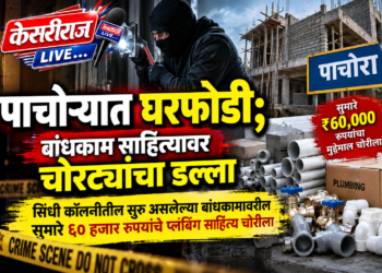 पाचोऱ्यात घरफोडी; बांधकाम साहित्यावर चोरट्यांचा डल्ला
