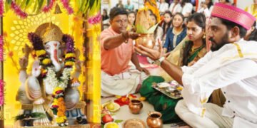 गणपती बाप्पा मोरया’च्या जयघोषाने गोदावरी नर्सिंगच्या वसतिगृहाचा परिसर दुमदुमला!