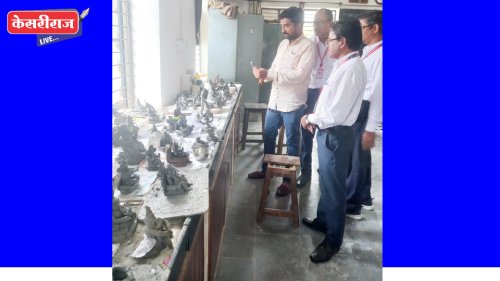 शाळू मातीपासून विद्यार्थ्यांनी साकारले पर्यावरणपूरक गणराय