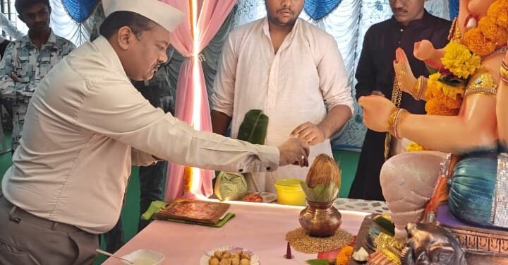 डीजेमुक्त गणेशोत्सवाचा संकल्प; डॉ. उल्हास पाटील कृषी महाविद्यालय,जळगाव इथे भक्तिमय वातावरणात श्री गणेशाची स्थापना
