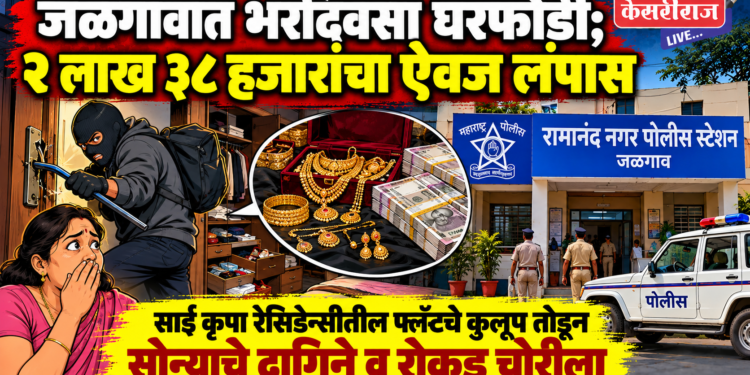 जळगावात भरदिवसा घरफोडी; २ लाख ३८ हजारांचा ऐवज लंपास