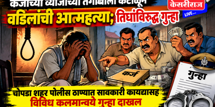 कर्जाच्या व्याजाच्या तगाद्याला कंटाळून वडिलांची आत्महत्या ; तिघांविरुद्ध गुन्हा