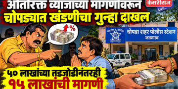 अतिरिक्त व्याजाच्या मागणीवरून चोपड्यात खंडणीचा गुन्हा दाखल