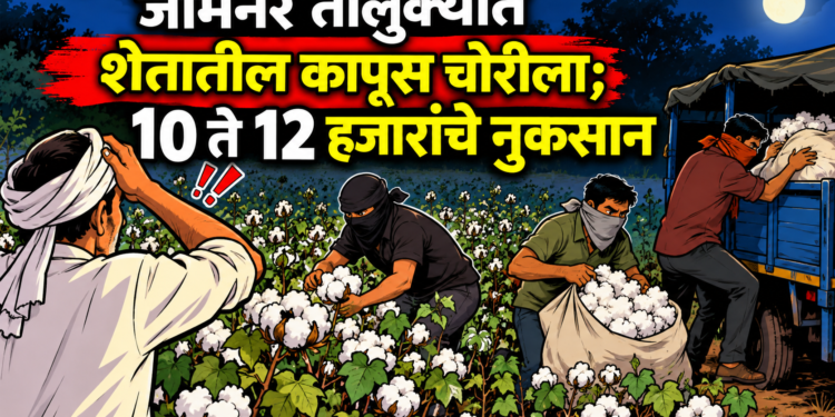 जामनेर तालुक्यात शेतातील कापूस चोरीला; १० ते १२ हजारांचे नुकसान