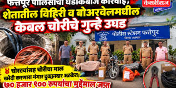 फत्तेपूर पोलिसांची धडाकेबाज कारवाई; शेतातील विहिरी व बोअरवेलमधील केबल चोरीचे गुन्हे उघड